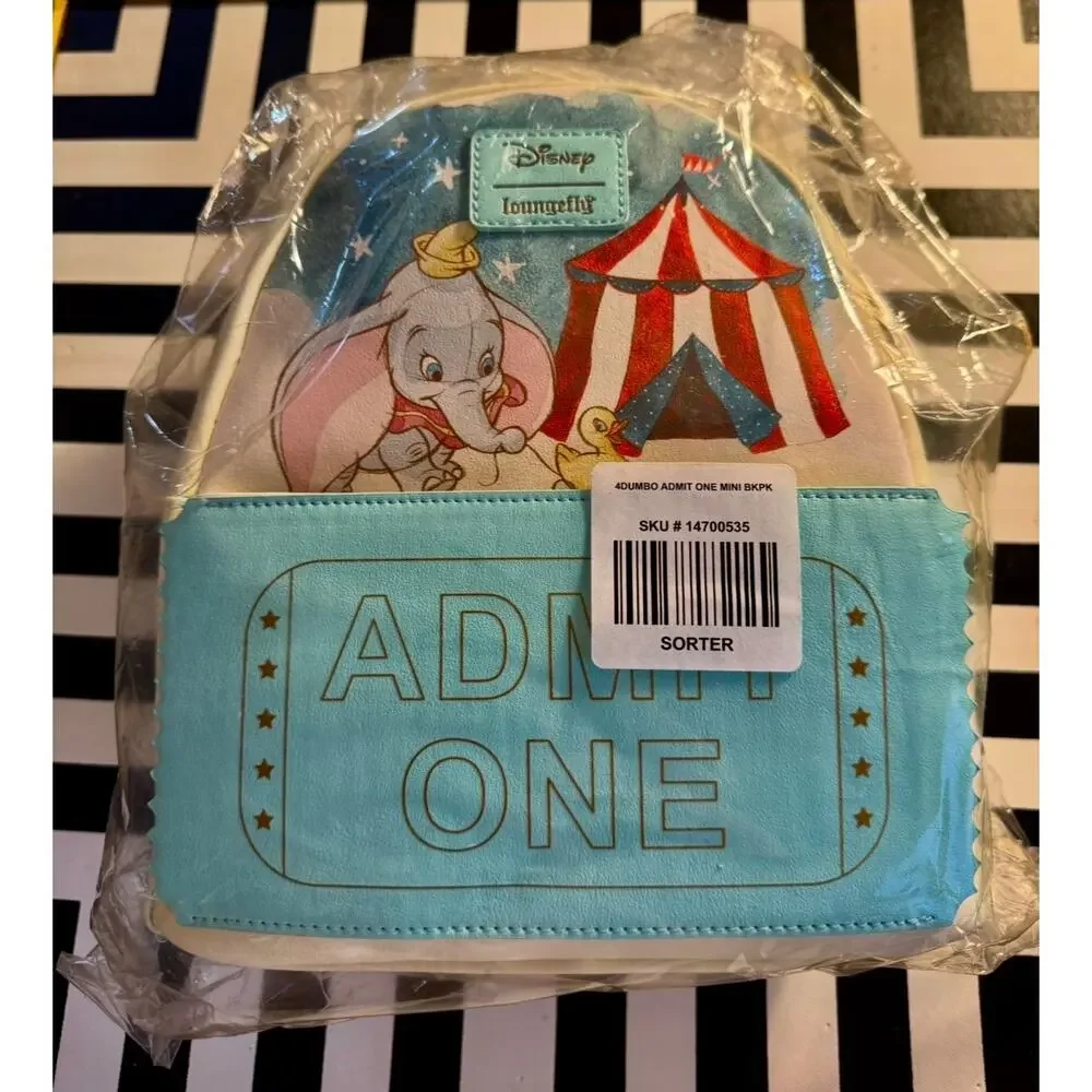 Disney Classic Dumbo Loungefly Circus Ticket Mini Backpack Hot Topic NWT-Sealed!